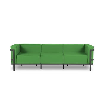 Canapea cu 3 locuri adecvată pentru exterior Calme Jardin Cannes, verde - negru