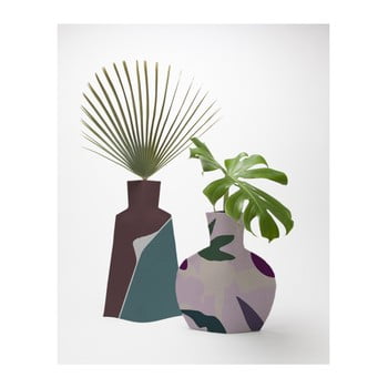 Set 2 vaze surdic flower vases lilac color blocks