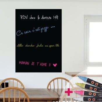 Set autocolant tip tăbliță de scris și 4 markere ambiance rectangular, 55 x 75 cm