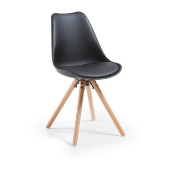 Scaun cu picioare din lemn de fag loomi.design lumos, negru
