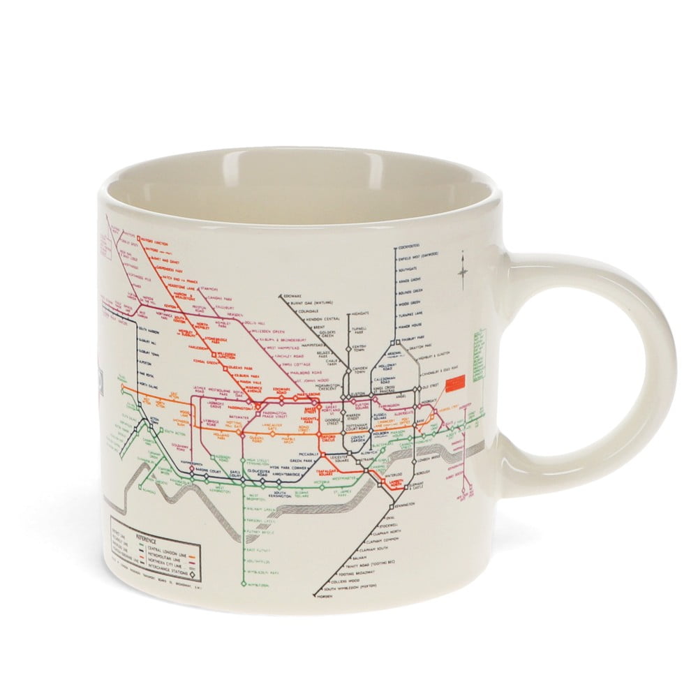 Béžový keramický hrnek 350 ml Heritage Tube Map – Rex London