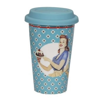 Cană din ceramică voiaj antic line retro bleu, albastru