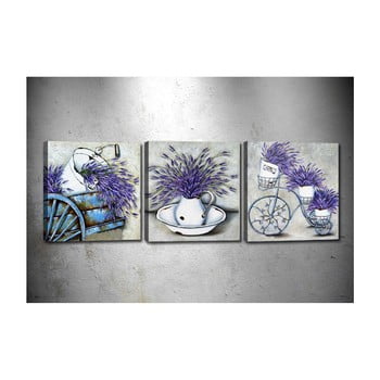 Set 3 tablouri tablo center lavender
