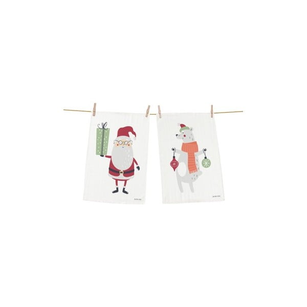 Sada 2 bavlněných vánočních utěrek Butter Kings Christmas Creatures, 70 x 50 cm