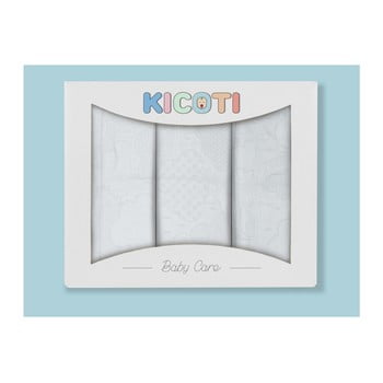 Set 3 feșe din fibre de bambus kicoti clouds, 75 x 75 cm, crem