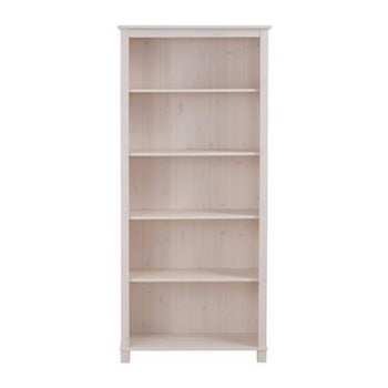 Bibliotecă din lemn masiv de pin støraa pinto, alb