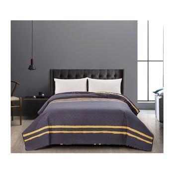 Cuvertură reversibilă decoking turmeric, 260 x 280 cm, negru - gri