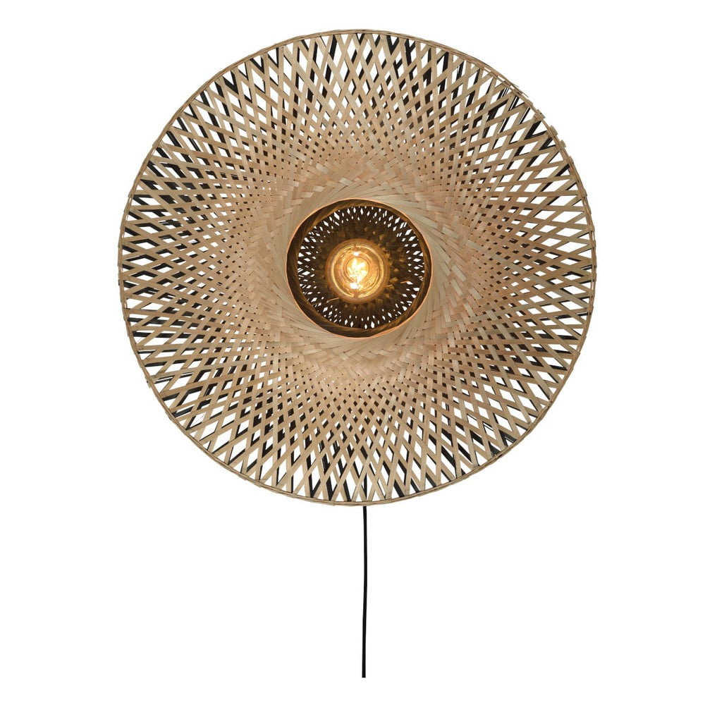 Nástěnné bambusové svítidlo Good&Mojo Kalimantan, ⌀ 60 cm