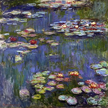 Reproducere pe pânză după claude monet - water lilies 3, 70 x 70 cm