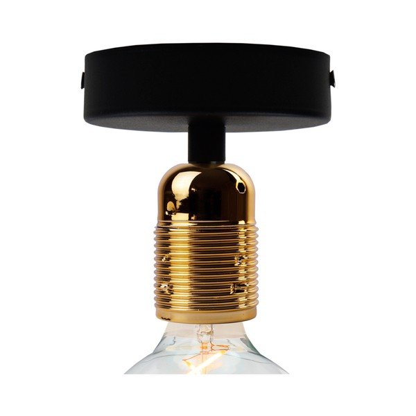 Černé stropní svítidlo se zlatou objímkou Bulb Attack Uno Basic