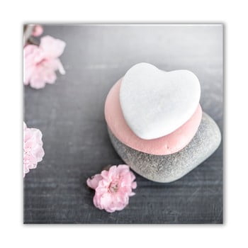 Tablou styler glasspik spa & zen heart stone, 30 x 30 cm