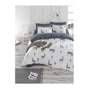 Lenjerie de pat cu cearșaf din bumbac ranforce, pentru pat dublu mijolnir goodtime white, 200 x 220 cm