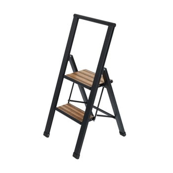 Scară pliabilă cu înveliș antiderapant din aluminiu wenko stepladder ii, negru