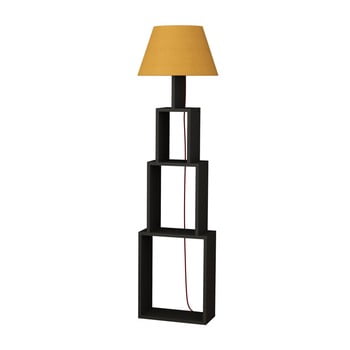 Lampadar cu abajur galben homitis tower, gri antracit