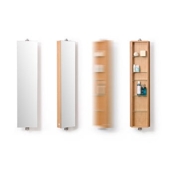 Dulap din lemn cu oglindă wireworks domain bamboo, 110 cm