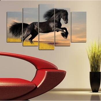 Tablou din mai multe piese insigne horse shape, 102 x 60 cm