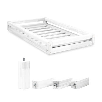 Set sertar pentru pat și 4 picioare înălțătoare, pentru patul benlemi 120 x 200 cm, alb