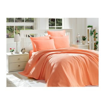Set din bumbac pentru dormitor orange pique, 220 x 240 cm, portocaliu