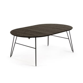Masă la forma norfort, lungime 120/200 cm, negru