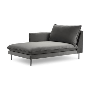 Șezlong, cotieră pe partea dreapta cosmopolitan design vienna, gri închis