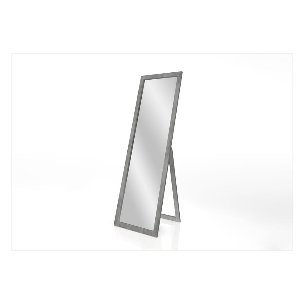 Stojací zrcadlo s šedým rámem Styler Sicilia, 46 x 146 cm