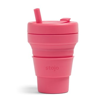 Cană pliabilă stojo biggie peony, 470 ml, roz