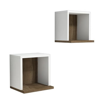 Set 2 rafturi de perete sevima, alb