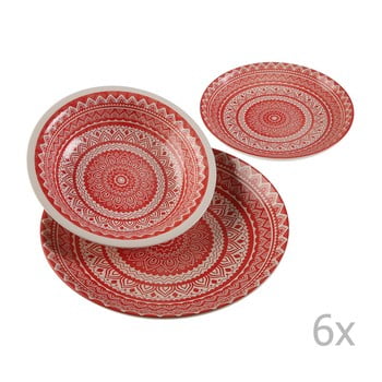 Set veselă din ceramică 18 piese versa vajilla roja
