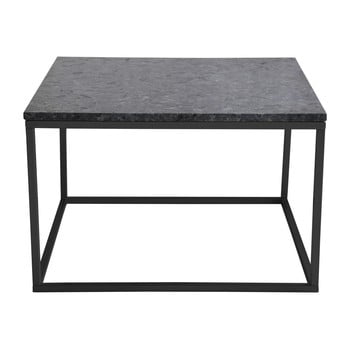 Măsuță auxiliară rge accent, blat din granit, 75 cm, negru