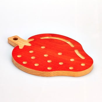 Tocător din lemn de fag bisetti strawberry, 23 x 32 cm