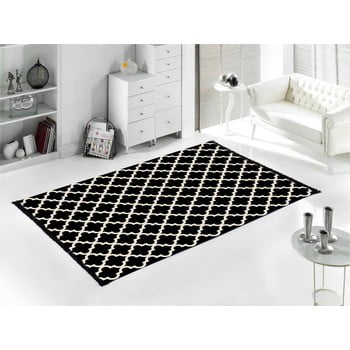 Covor reversibil madalyon, 120 x 180 cm, alb-negru