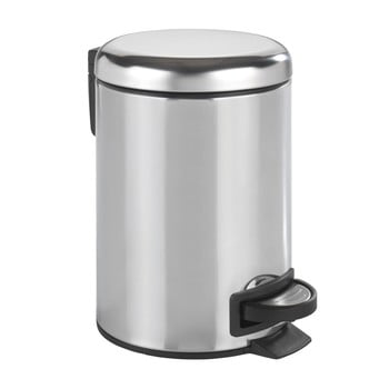 Coș de gunoi cu pedală wenko leman shiny, 3 l, argintiu