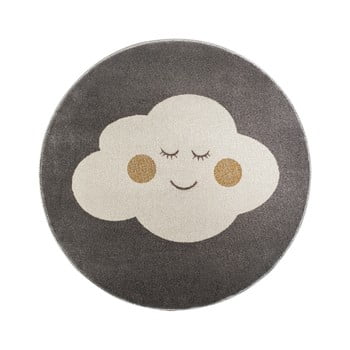 Covor rotund kicoti cloud, ø 133 cm, gri-alb