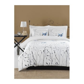 Lenjerie de pat cu cearșaf din bumbac ranforce, pentru pat dublu mijolnir fidella blue, 200 x 220 cm