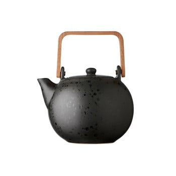 Ceainic din gresie ceramică bitz basics black, 1,2 l, negru