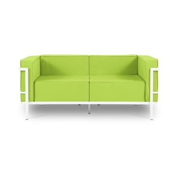Canapea cu două locuri, adecvată pentru exterior calme jardin cannes, verde lime - alb