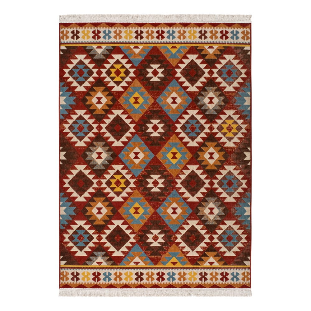 Červený koberec Universal Caucas Ethnic, 80 x 150 cm