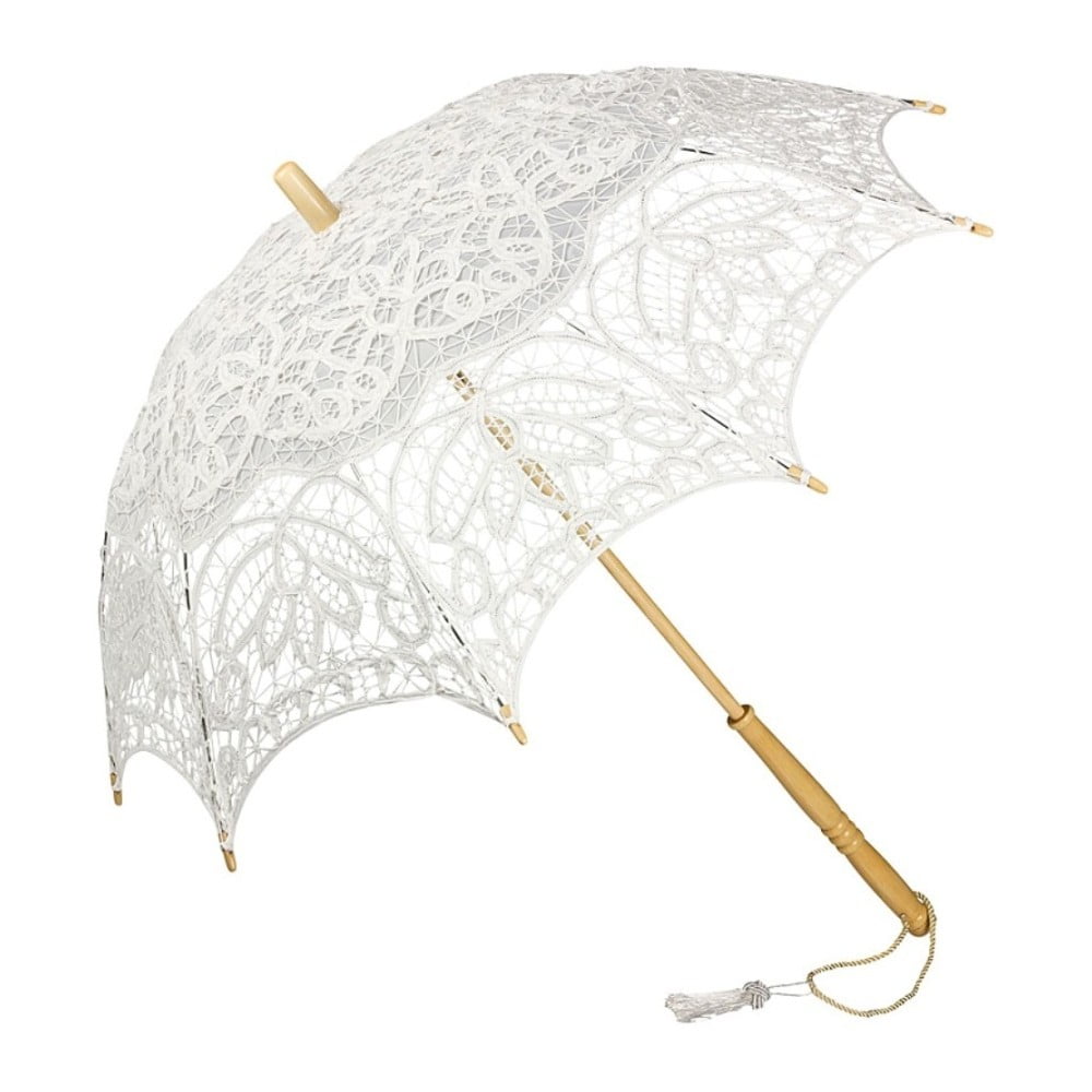 Bílý holový deštník Von Lilienfeld Vivienne Lace, ø 75 cm