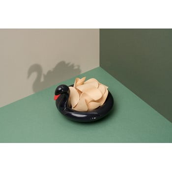 Bol plutitor din ceramică doiy black swan, 18 x 16 cm, negru
