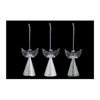 Set 3 decorațiuni suspendate de crăciun din sticlă ego dekor angelico