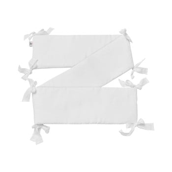Protecție din in pentru pătuț bellamy snow white, 23,5 x 198 cm, alb