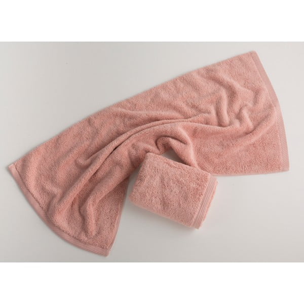 Růžový bavlněný ručník El Delfin Lisa Coral, 30 x 50 cm