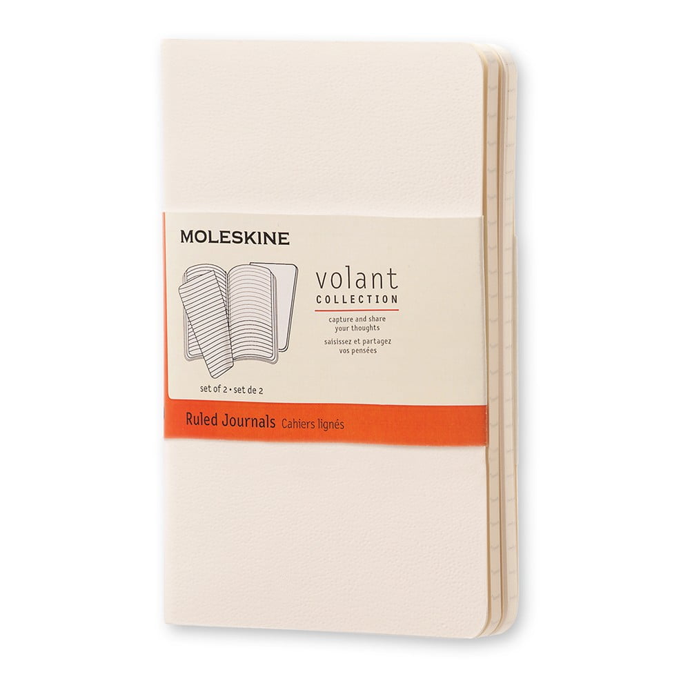 Bílý linkovaný zápisník Moleskine Volant, 80 stran