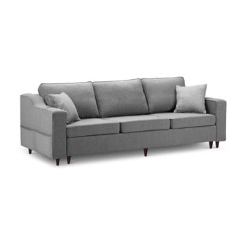 Canapea extensibilă cu 3 locuri și spațiu de depozitare mazzini sofas narcisse, gri închis