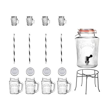 Set dozator băuturi cu 8 căni kilner vintage