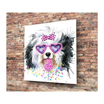 Tablou din sticlă 3d art graphico dog, 50 x 50 cm