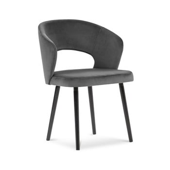 Scaun cu înveliș de catifea windsor & co sofas elpis, gri închis
