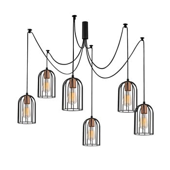 Lustră de 6 becuri opviq lights pamukkale, negru
