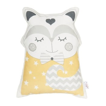 Pernă din amestec de bumbac pentru copii apolena pillow toy smart cat, 23 x 33 cm, galben