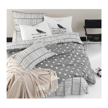 Lenjerie de pat din bumbac ranforce pentru pat de 1 persoană mijolnir vektor grey, 140 x 200 cm